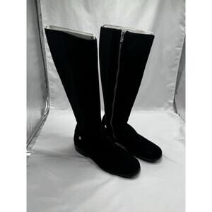 Lands' End Tall Black Leather Boots 473074 US Sz 6B Winter Fall Leggings Riding
